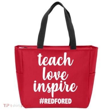 Teach Love Inspire Red For Ed Tote Bag