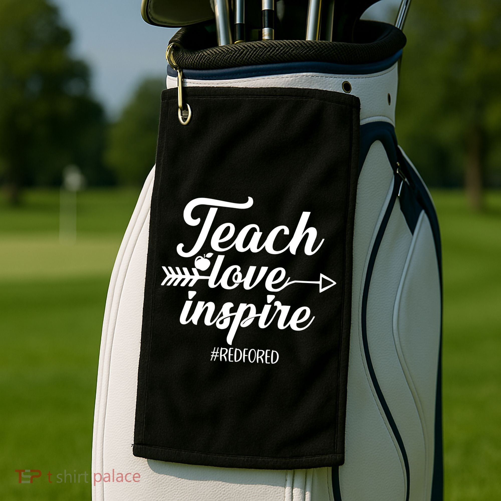 Teach Love Inspire Red For Ed1 Golf Towel