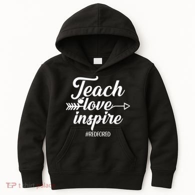 Teach Love Inspire Red For Ed1 Kids Hoodie