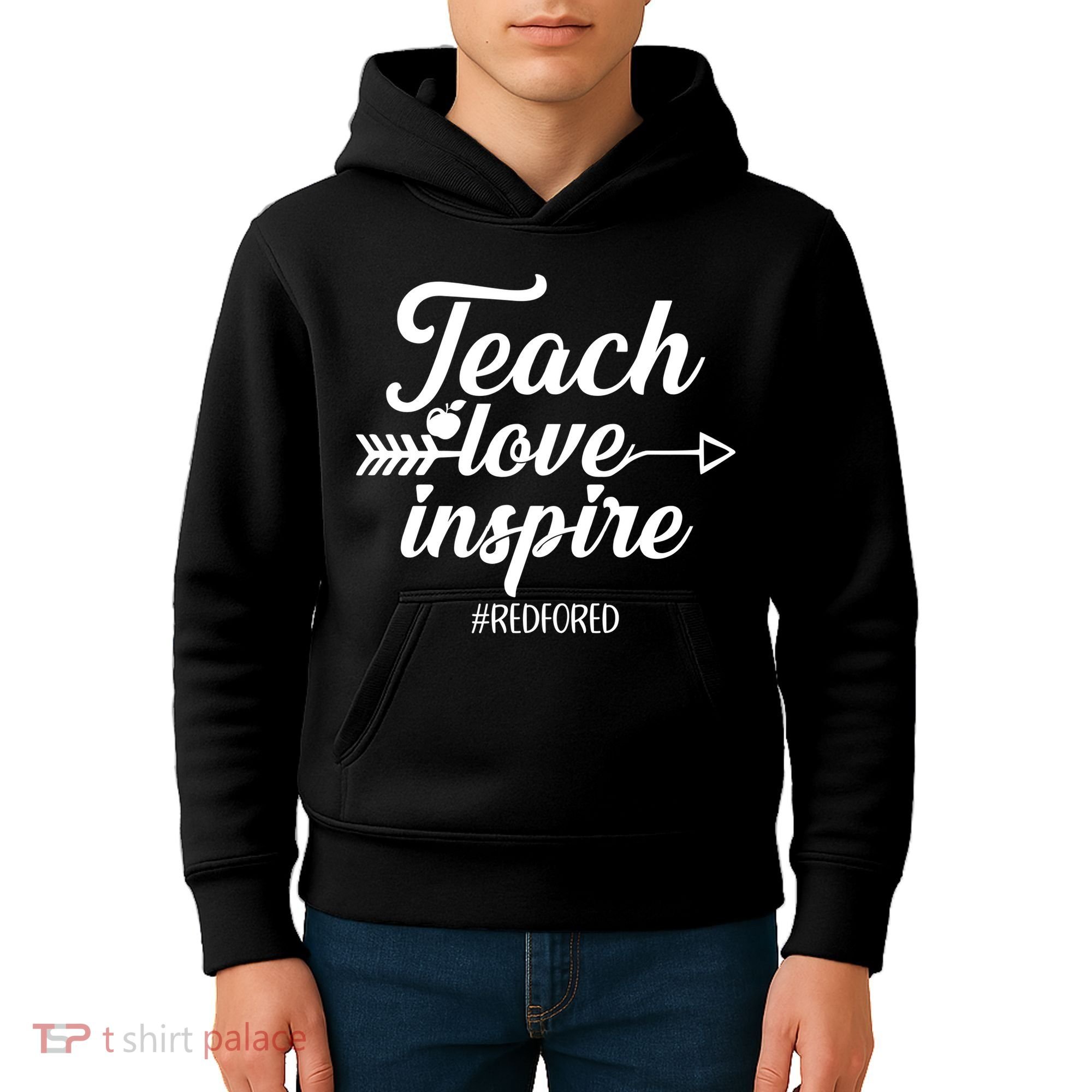 Teach Love Inspire Red For Ed1 Kids Hoodie