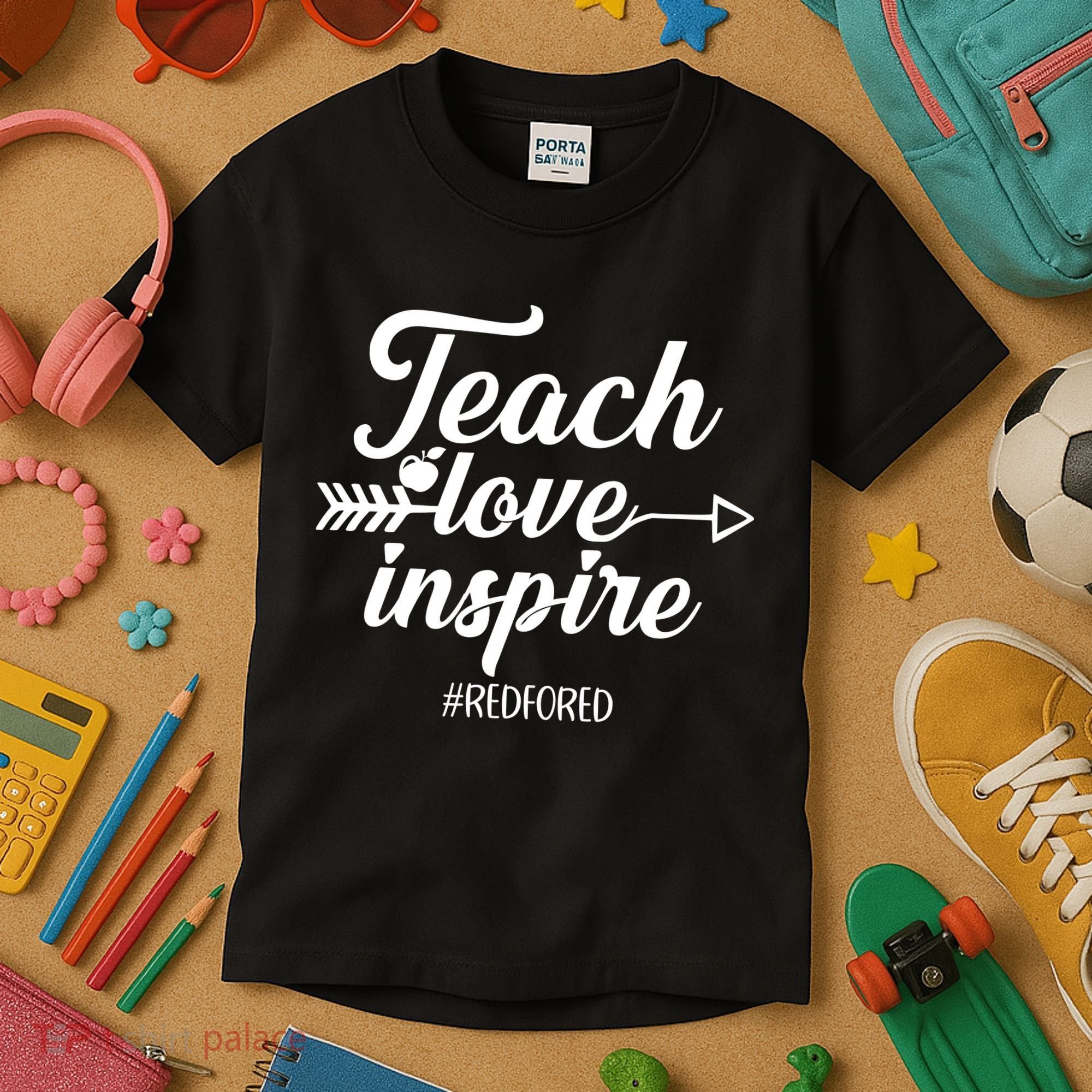 Teach Love Inspire Red For Ed1 Kids T-Shirt