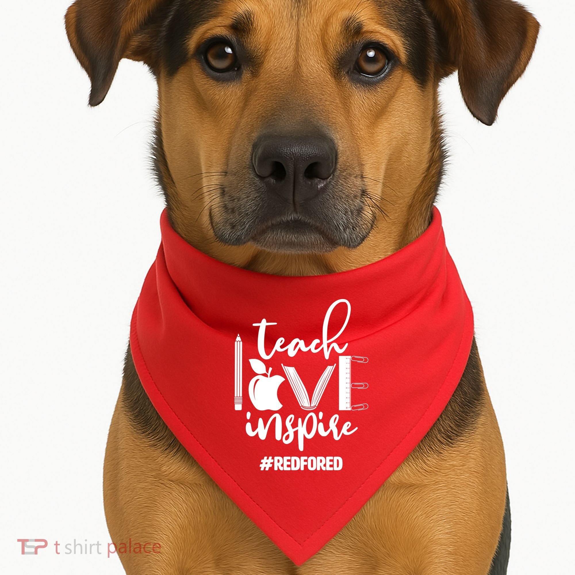 Teach Love Inspire #REDFORED USA-Made Doggie Bandana