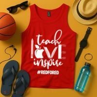 Teach Love Inspire #REDFORED Tank Top thumb 4