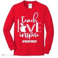Teach Love Inspire #REDFORED Kids Long Sleeve Shirt thumb 0