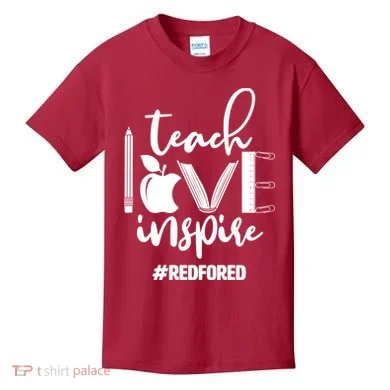 Teach Love Inspire #REDFORED Kids T-Shirt
