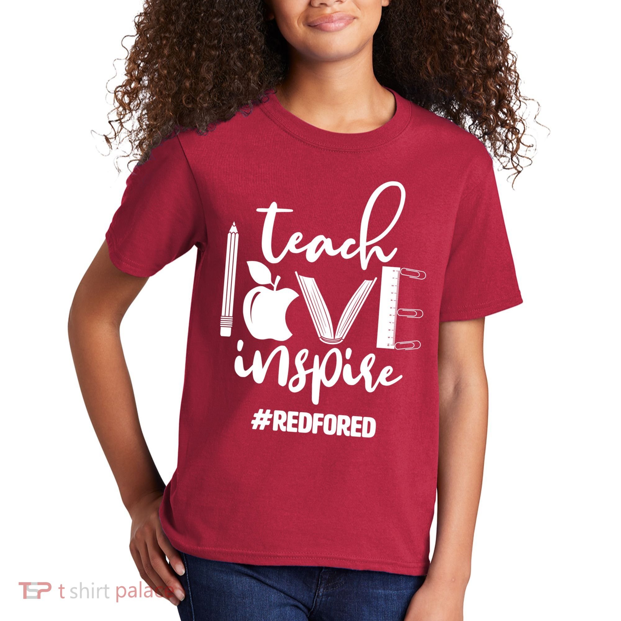 Teach Love Inspire #REDFORED Kids T-Shirt