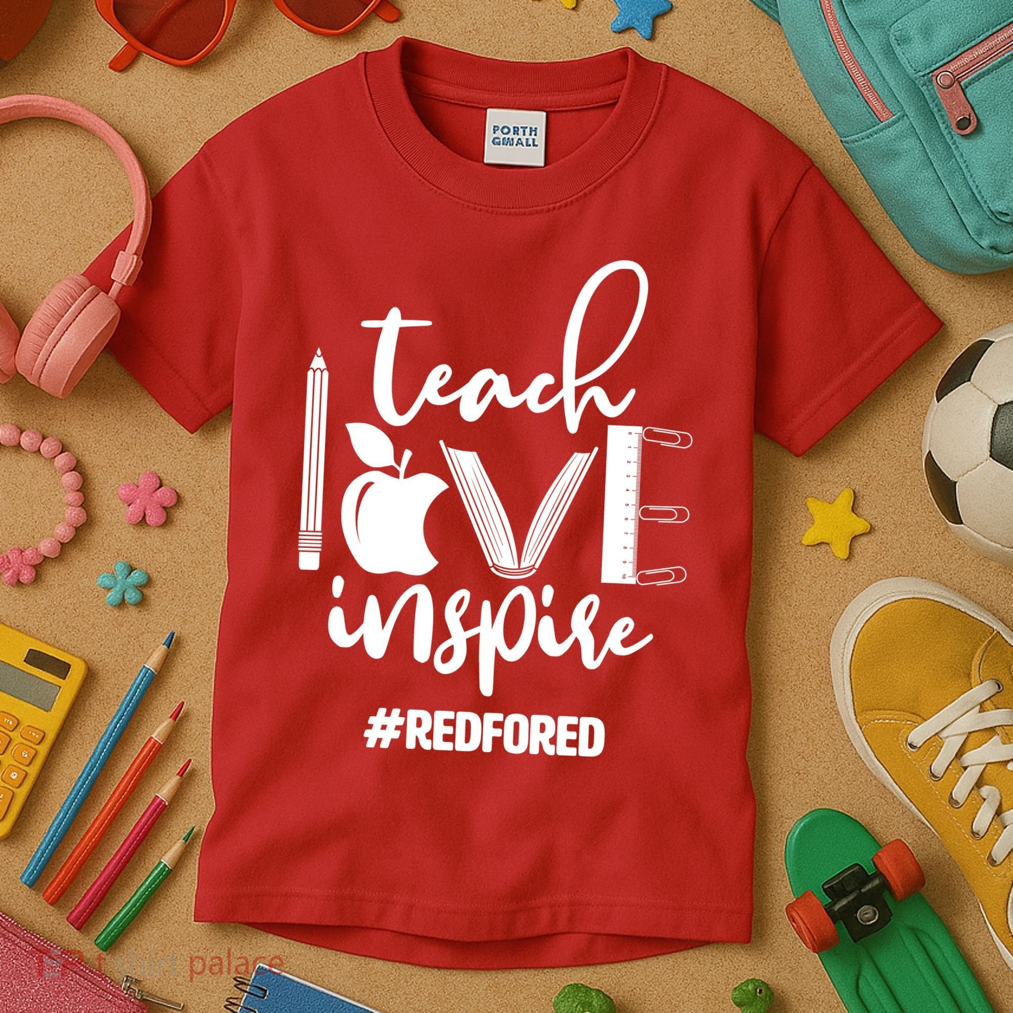 Teach Love Inspire #REDFORED Kids T-Shirt
