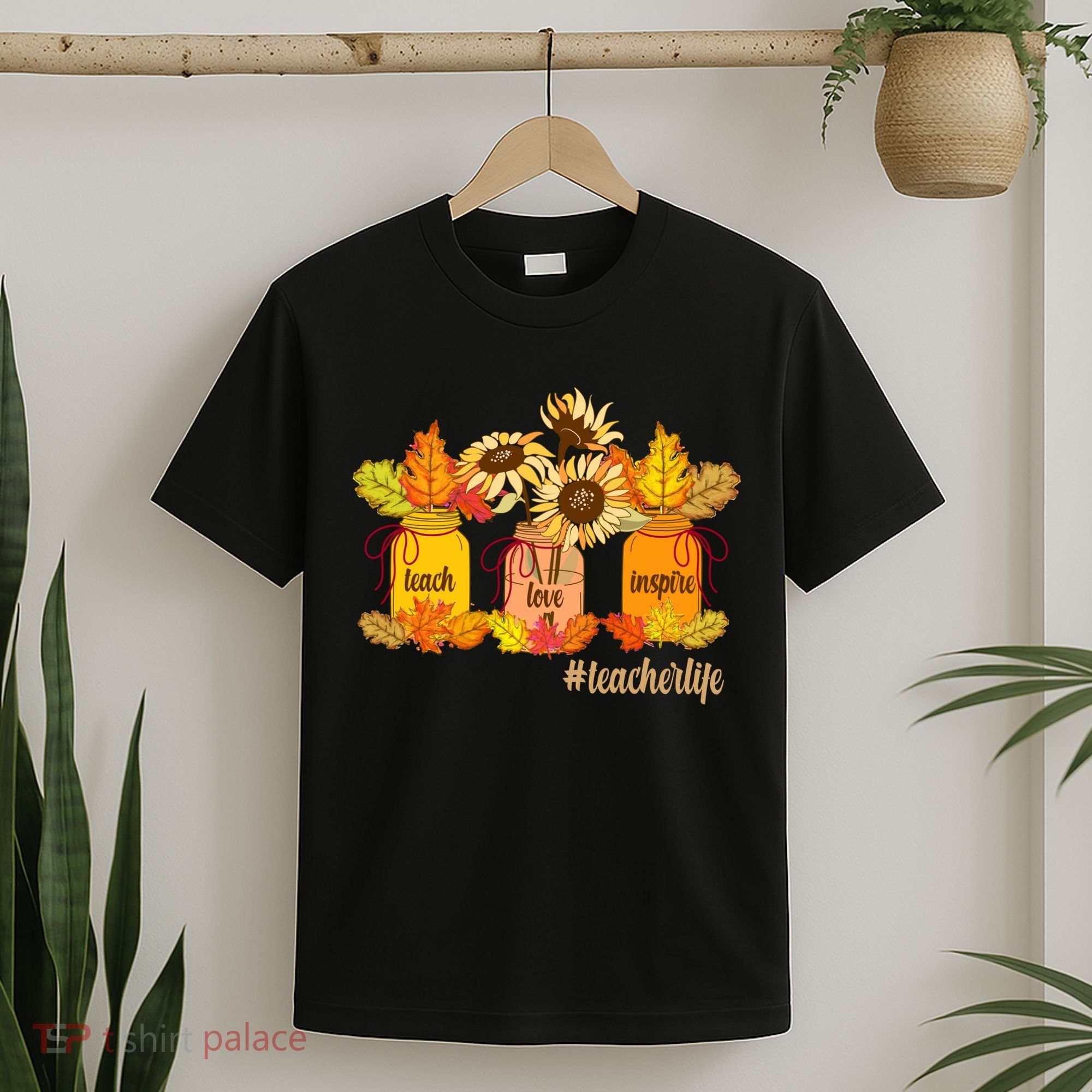 Teach Love Inspire Teacher Life Autumn season T-Shirt
