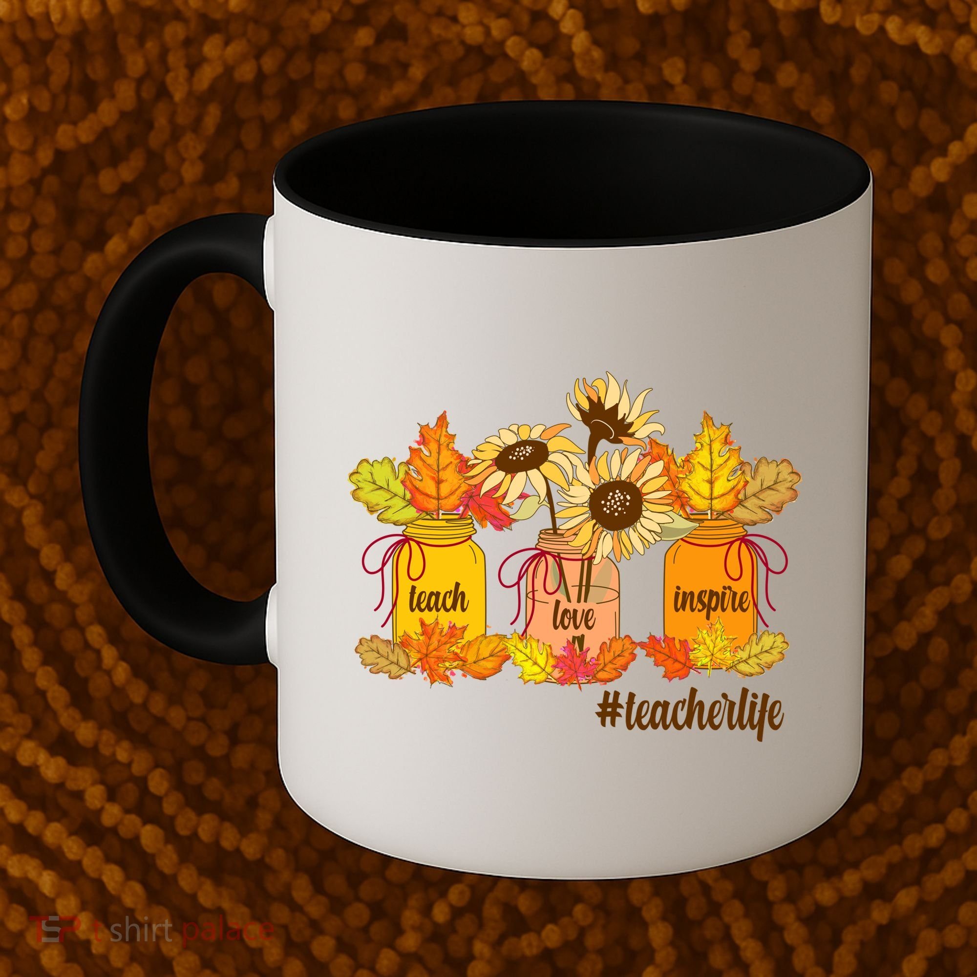 Teach Love Inspire Teacher Life Autumn season Coffee Mug