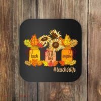Teach Love Inspire Teacher Life Autumn season Coaster thumb 0