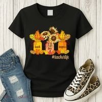 Teach Love Inspire Teacher Life Autumn season Women's T-Shirt thumb 3