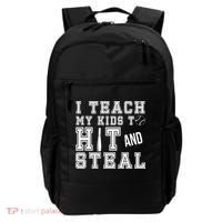 Teach My Kids To Hit And Steal Baseball Backpack thumb 0
