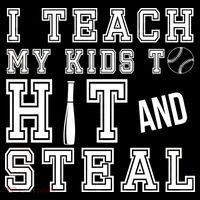 Teach My Kids To Hit And Steal Baseball Pajama Set thumb 2