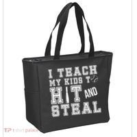 Teach My Kids To Hit And Steal Baseball Tote Bag thumb 2