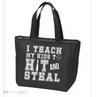 Teach My Kids To Hit And Steal Baseball Tote Bag thumb 3