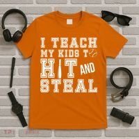 Teach My Kids To Hit And Steal Baseball T-Shirt thumb 5