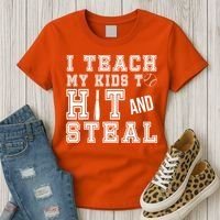 Teach My Kids To Hit And Steal Baseball Women's T-Shirt thumb 3