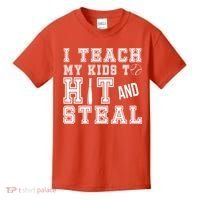 Teach My Kids To Hit And Steal Baseball Kids T-Shirt thumb 0