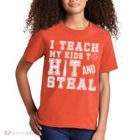 Teach My Kids To Hit And Steal Baseball Kids T-Shirt thumb 2