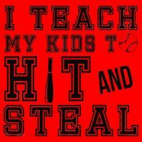 Teach My Kids To Hit And Steal Baseball Santa Hat thumb 1