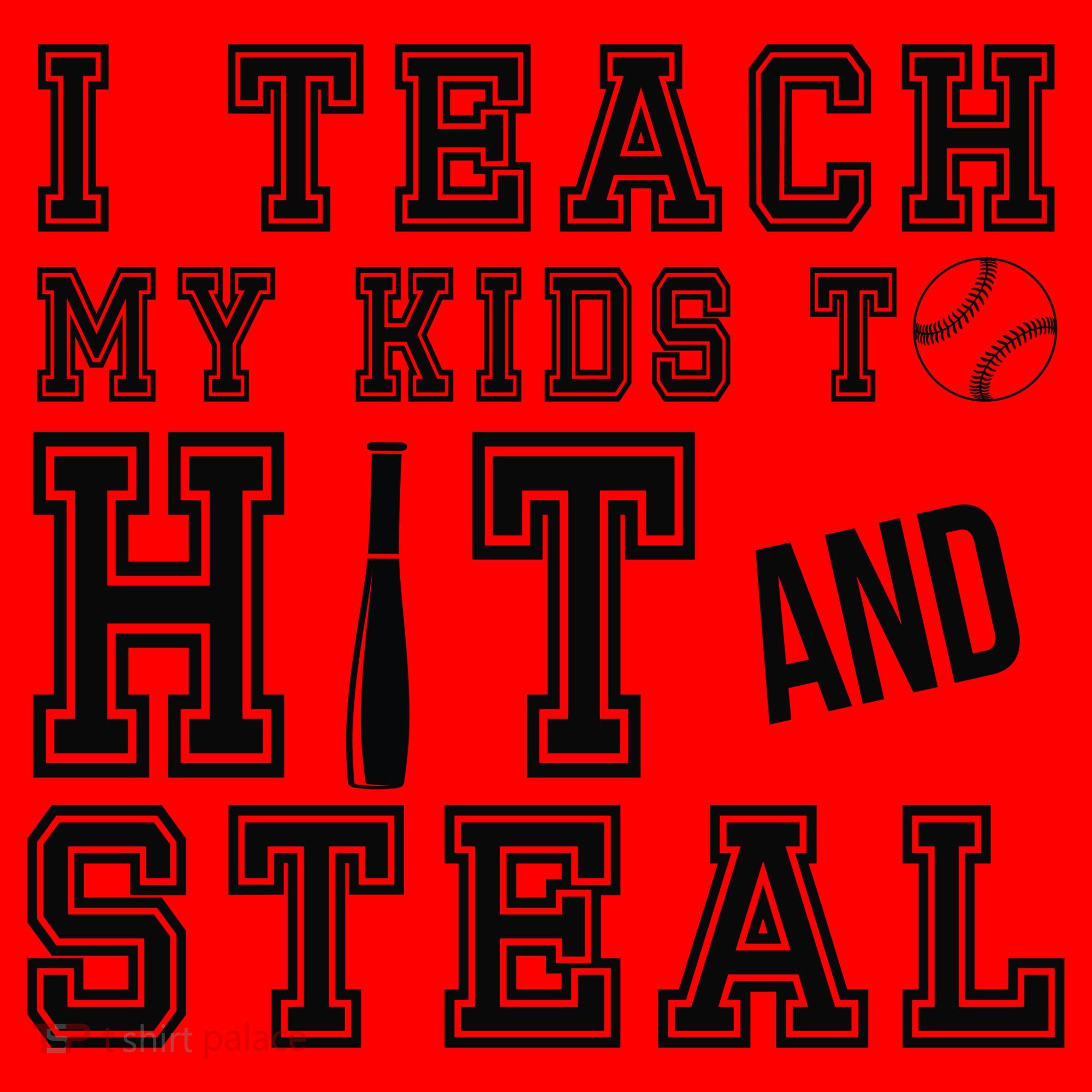 Teach My Kids To Hit And Steal Baseball Santa Hat