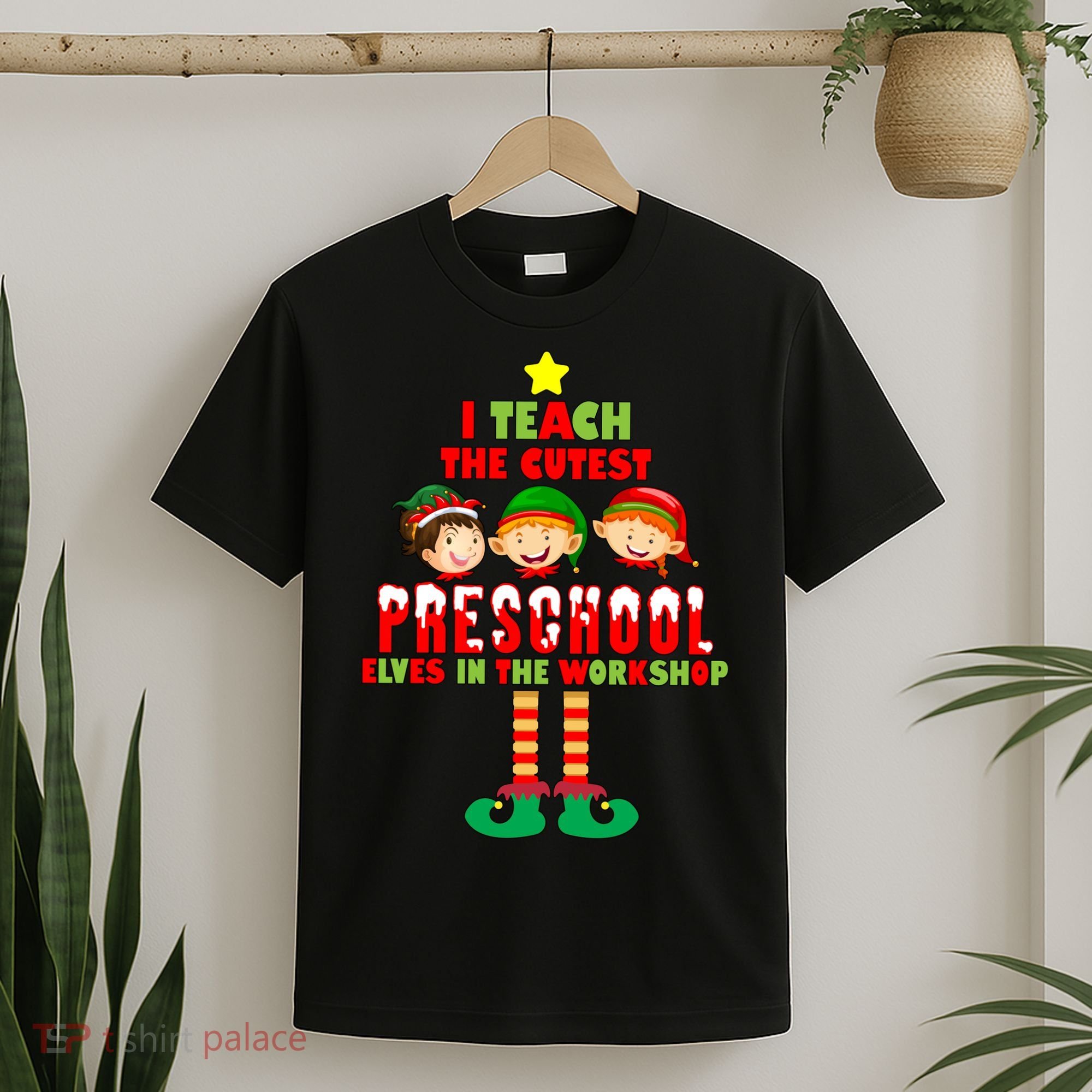 Teach The Cutest Elves Christmas Preschool Teacher T-Shirt