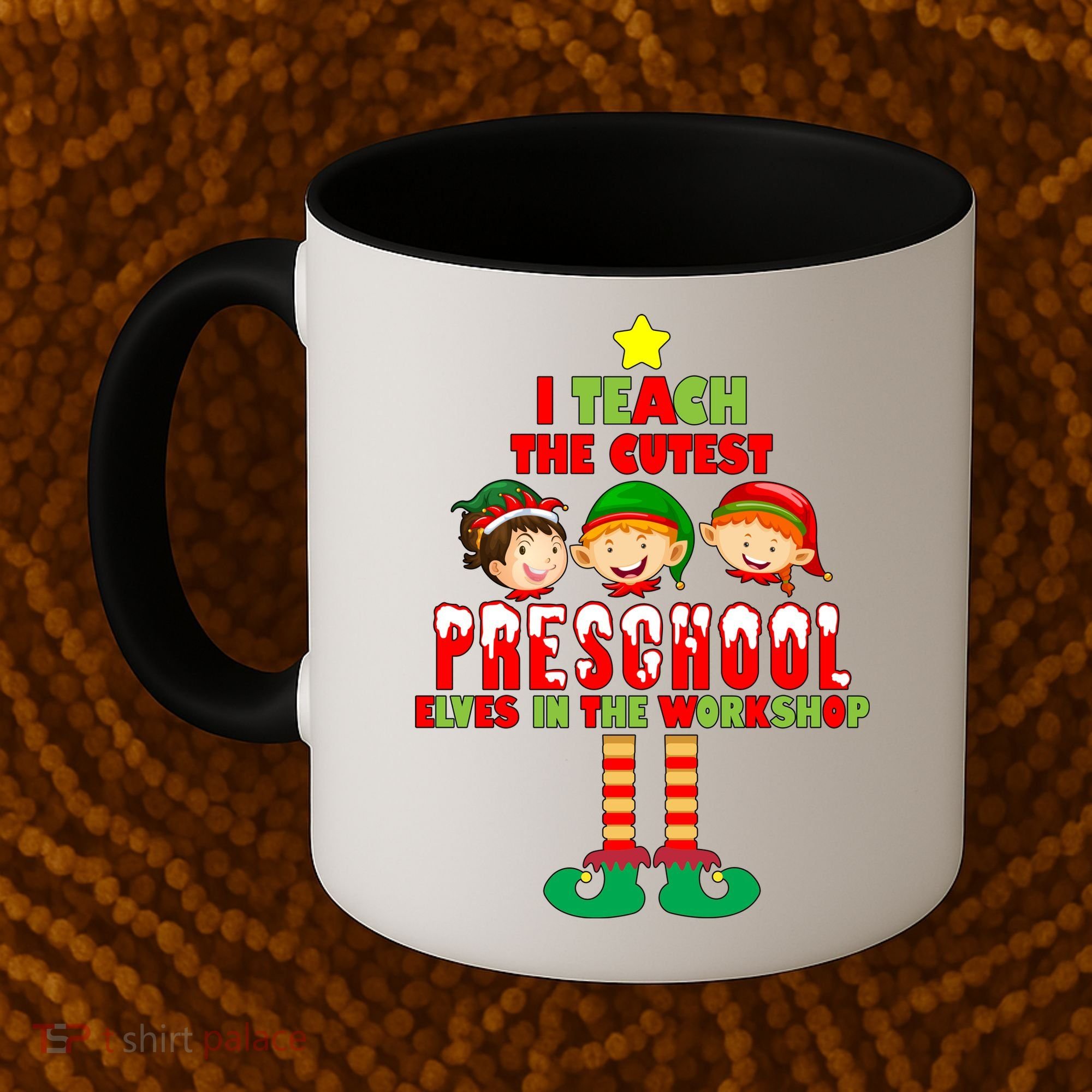 Teach The Cutest Elves Christmas Preschool Teacher Coffee Mug