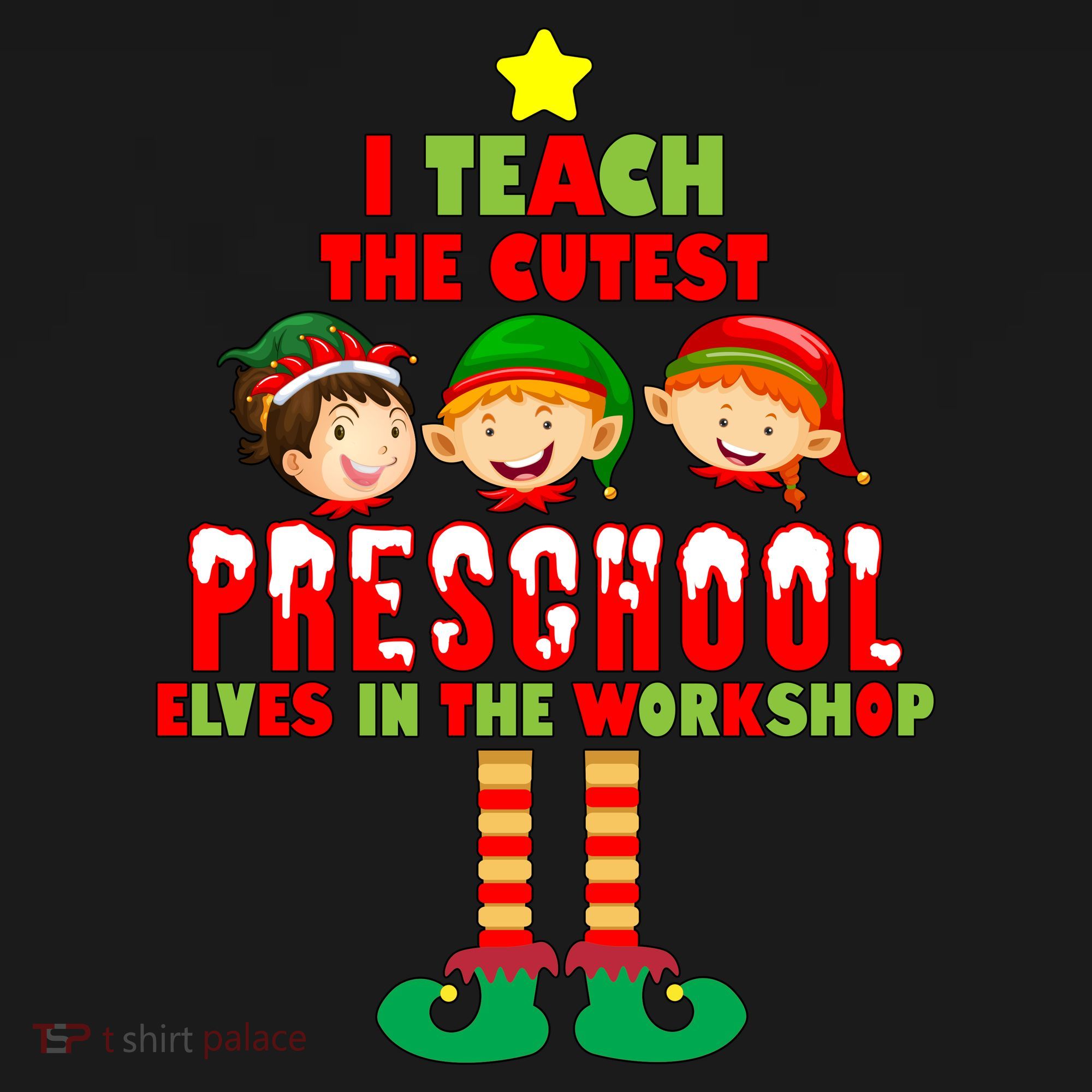 Teach The Cutest Elves Christmas Preschool Teacher Women's Tank Top