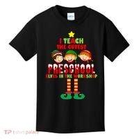 Teach The Cutest Elves Christmas Preschool Teacher Kids T-Shirt thumb 0