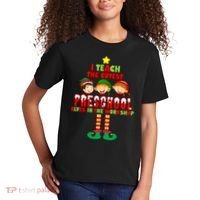 Teach The Cutest Elves Christmas Preschool Teacher Kids T-Shirt thumb 2