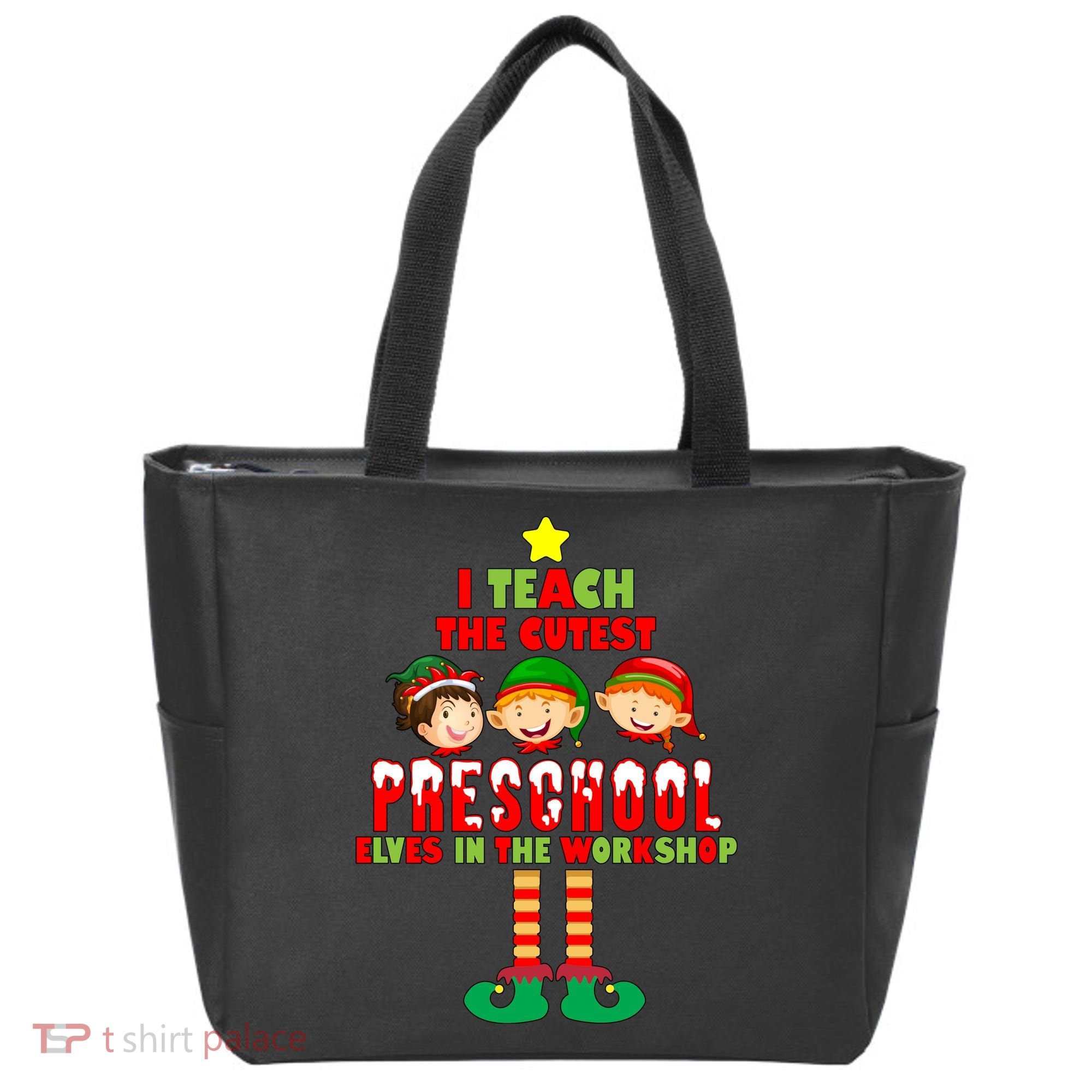 Teach The Cutest Elves Christmas Preschool Teacher Tote Bag