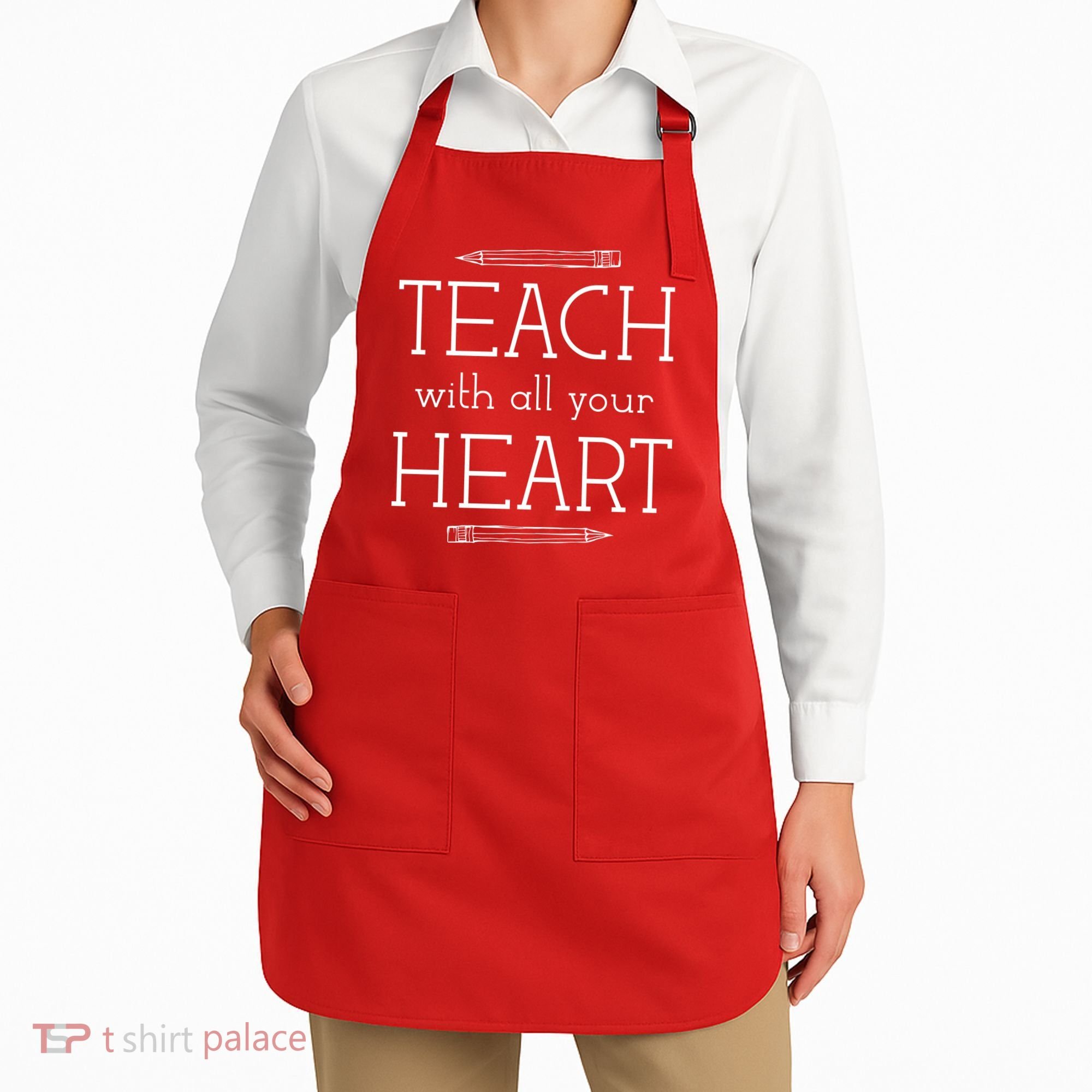 Teach With All Your Heart Apron