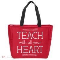 Teach With All Your Heart Tote Bag thumb 0