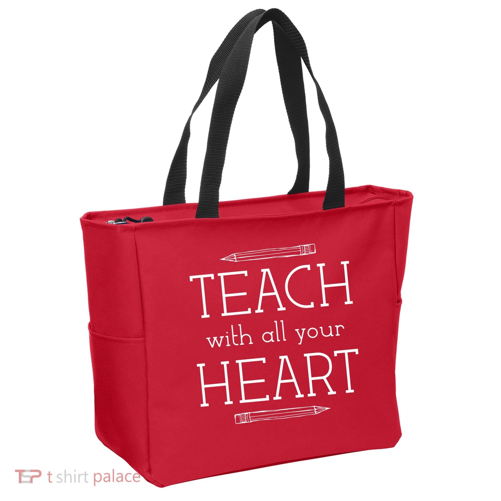 Teach With All Your Heart Tote Bag