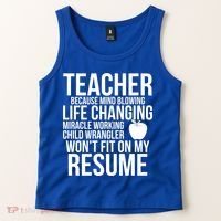 Teacher Because Life Changing Miracle Working Child Wrangler Resume Tank Top thumb 2