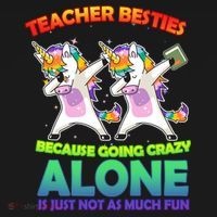 Teacher Besties USA-Made Doggie Bandana thumb 2