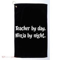 Teacher By Day Ninja By Night Golf Towel thumb 0