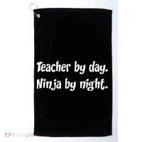 Teacher By Day Ninja By Night Golf Towel thumb 0