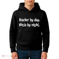Teacher By Day Ninja By Night Kids Hoodie thumb 4