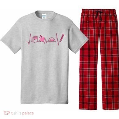 Teacher Heartbeat Pajama Set