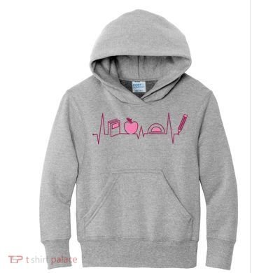 Teacher Heartbeat Kids Hoodie