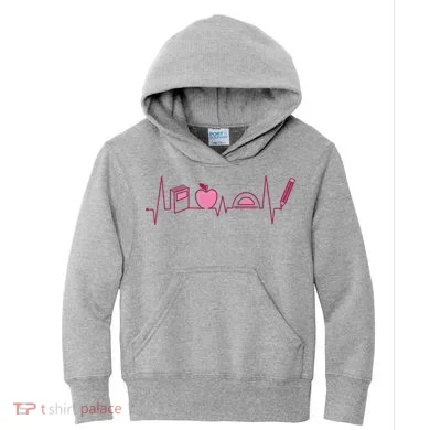 Teacher Heartbeat Kids Hoodie