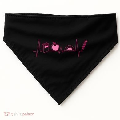 Teacher Heartbeat USA-Made Doggie Bandana