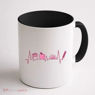 Teacher Heartbeat Coffee Mug back