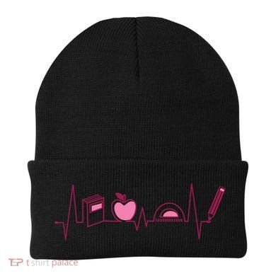 Teacher Heartbeat Beanie