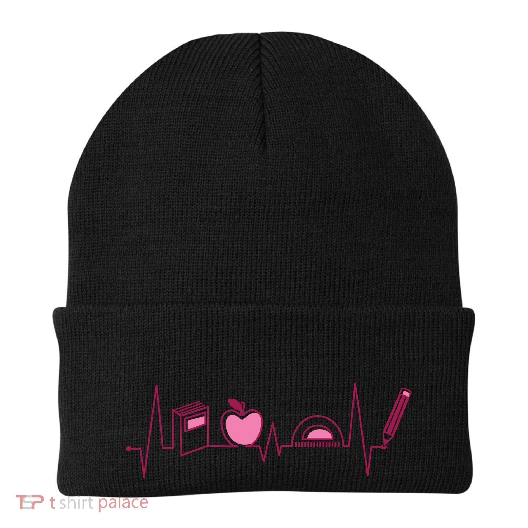 Teacher Heartbeat Beanie