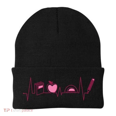 Teacher Heartbeat Beanie