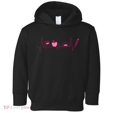 Teacher Heartbeat Toddler Hoodie
