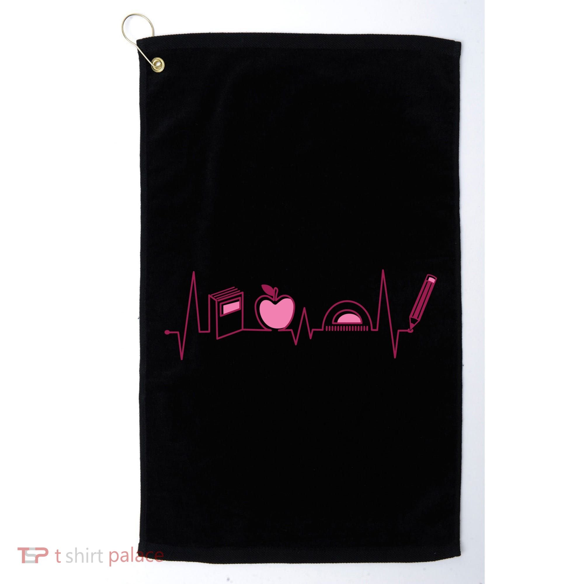 Teacher Heartbeat Golf Towel