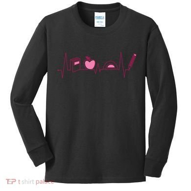Teacher Heartbeat Kids Long Sleeve Shirt